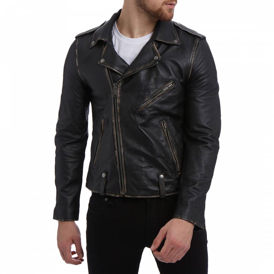 Bolongaro trevor quilted on sale leather biker jacket