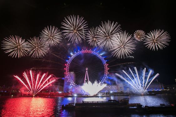 Fireworks by the Thames at London Eye