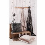 Charcoal Grizzly Faux Fur Cushion