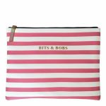 Lipstick and white all aboard! Bits and bob large stripy flat pouch