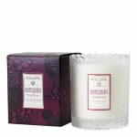 Volupsa Santiago Huckleberry Japonica Scalloped Edge Votive Candle