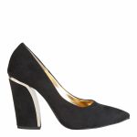 VERSACE 19.69 ASMI - BLACK AND GOLD LEATHER CORALISE HEELS