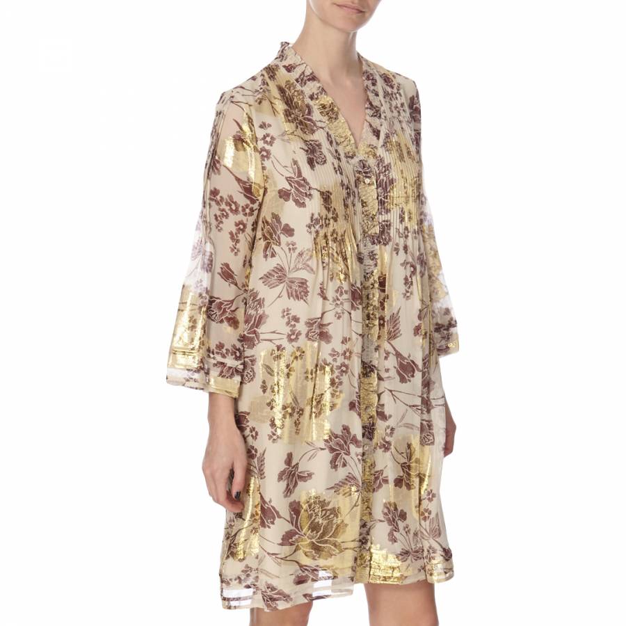 Diane von Furstenberg Gold Silk Blend Layla Dress