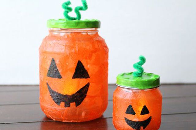 Recycled Jack-O-Lantern Luminaries