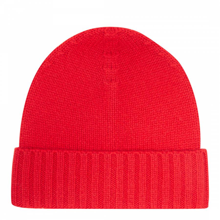 Red Cashmere Ribbed Hat Cashmere gifts