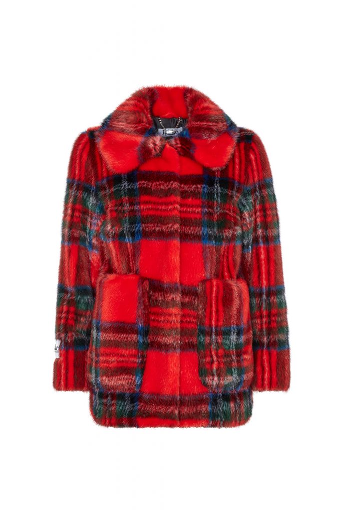 Jakke Check Faux Fur Coat