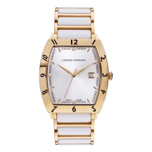 Chrono Diamond Men's Swiss White Leandro Watch