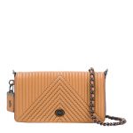 Mustard Chevron Stud Dinky Crossbody Bag by coach, party accessories