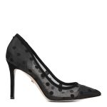 Black Mesh Dot Hazel Pumps