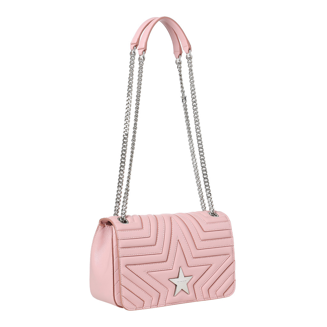 STELLA MCCARTNEY Pink Star Medium Quilted Shoulder Bag