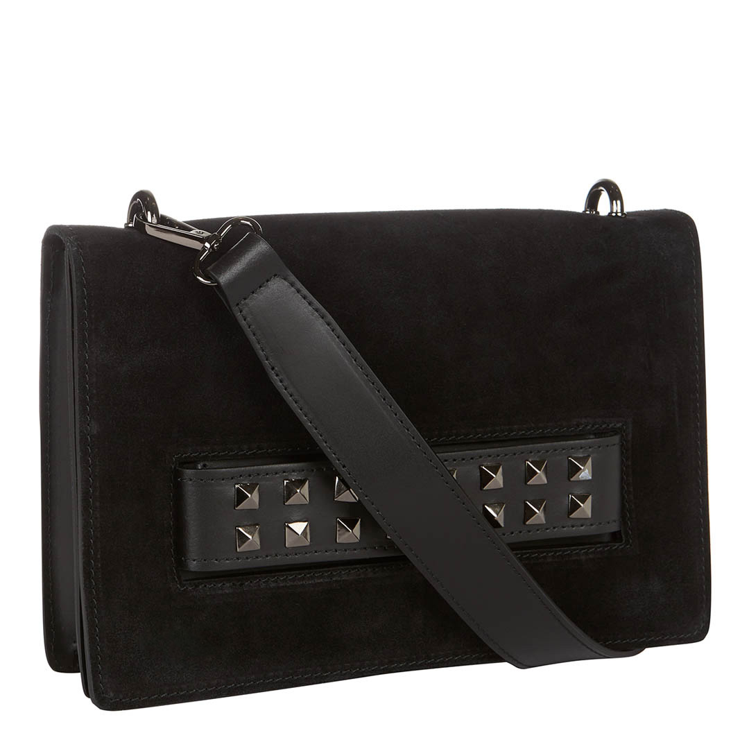 GIORGIO COSTA Black Stud Detail Clutch / Shoulder Bag