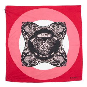 DKNY Red True Love Silk Scarf