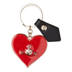 Vivienne Westwood Red Mirror Heart Gadget Keyring