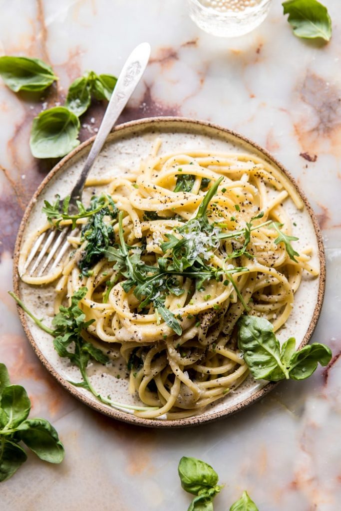 cacio e pepe with arugula and lemon spaghetti recipe