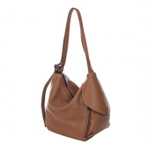 Guilia Massari Cognac Leather Shoulder Bag