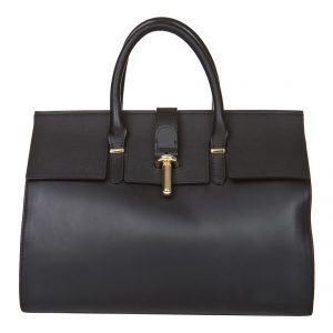 Markese Black leather top handle bag