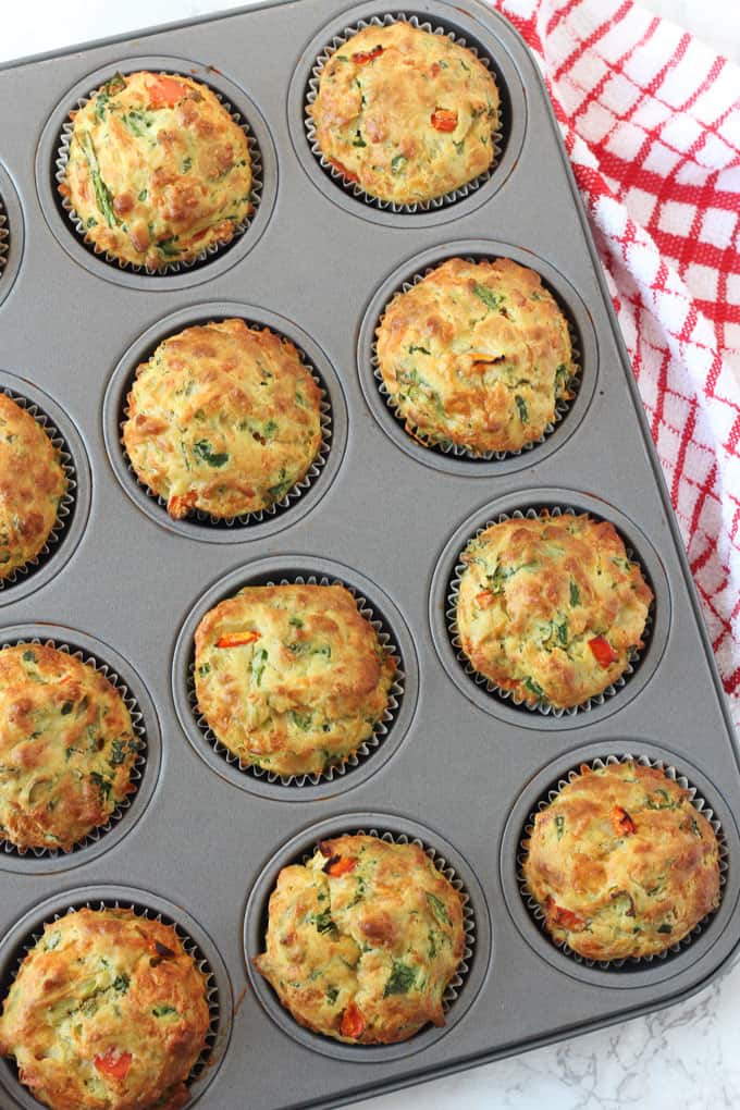 savoury spinach and cheese muffins