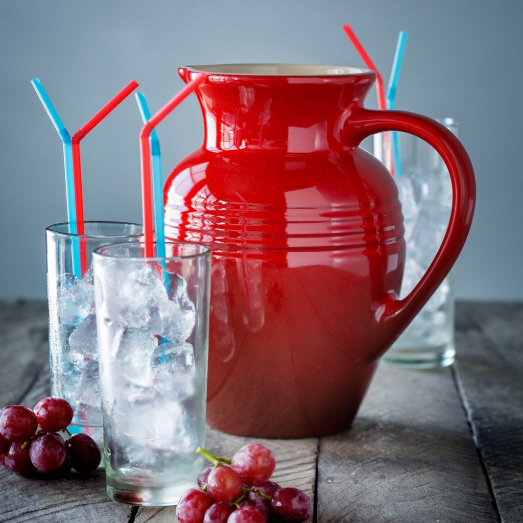 Le Creuset red drinks jug