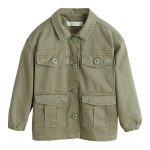 MANGO Girl's Khaki Embroidered Star Jacket