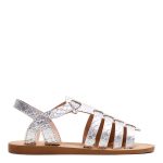 MANGO Girl's Silver Metallic Strap Sandals