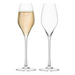 SUMMER BARWARE Set of 2 Crystal Champagne Glasses, 340ml