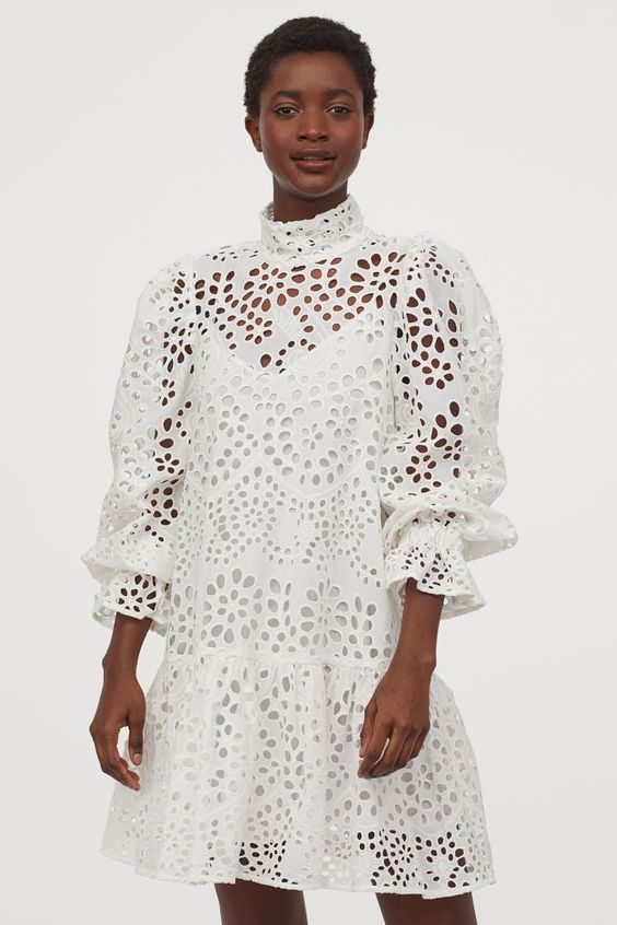 summer 2020 trend broderie anglaise white dress