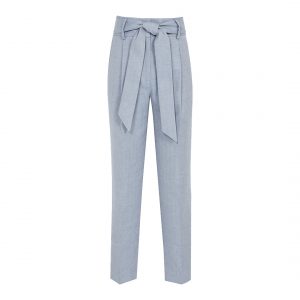 REISS Blue Isabel Linen Trousers