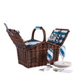 NAVIGATE 4 Person Aqua Wicker Picnic Basket