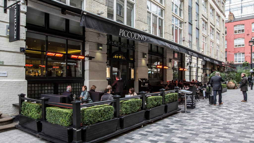 Piccolino restaurant, outdoor restaurants london, piccolino heddon street