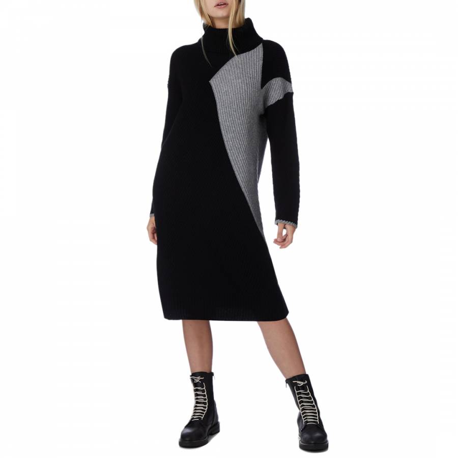 Smart knitwear No. Eleven Cashmere Grey & Black Jumper Dress