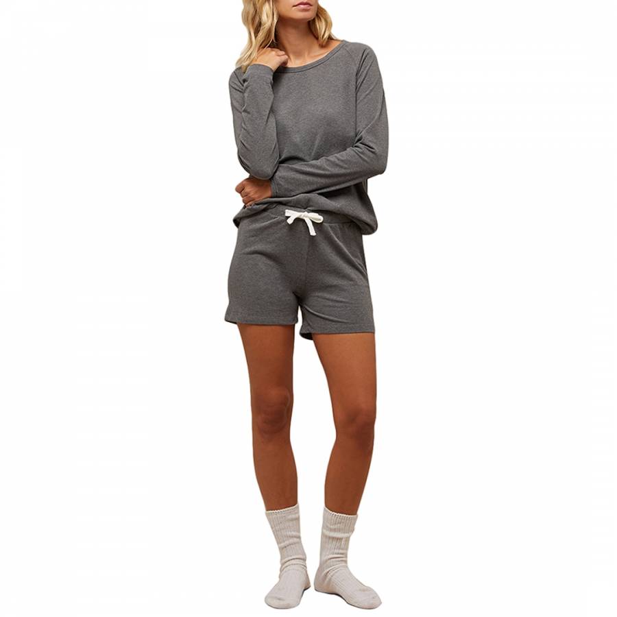 No. Eleven Charcoal Marl Cotton Jersey Short Set