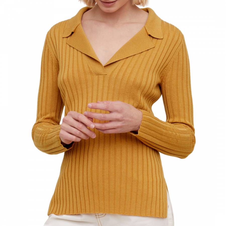 smart knitwear Collared Wool Blend Top