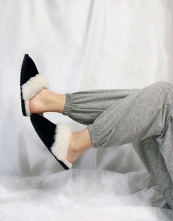 sheepskin mule slippers