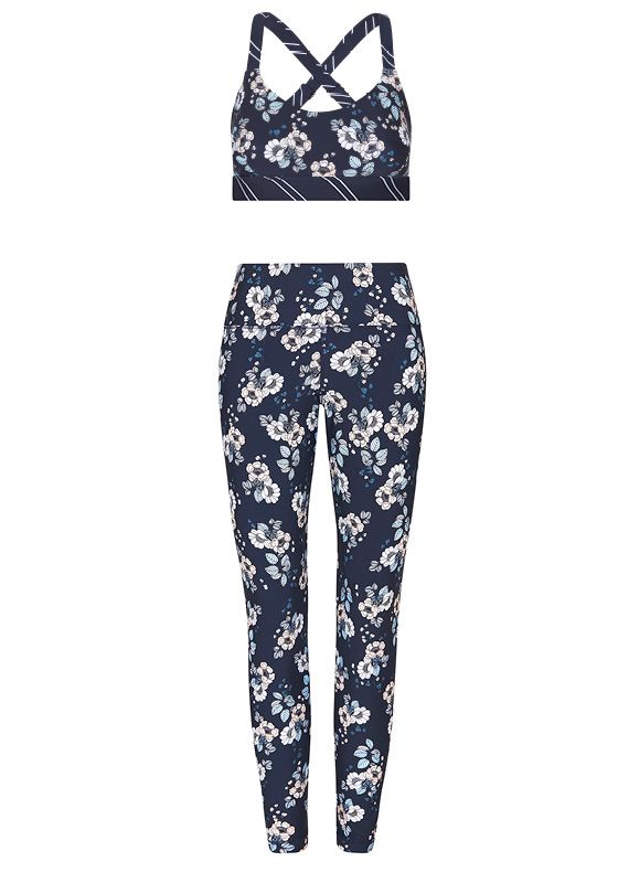 fitness gifts Seafolly Indigo Floral Print Splendour Crop Top & Leggings