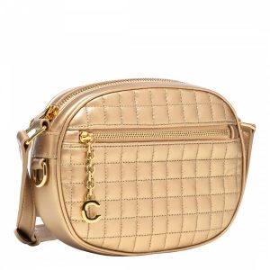 Celine Gold Small C Charm Leather Crossbody Bag - £690