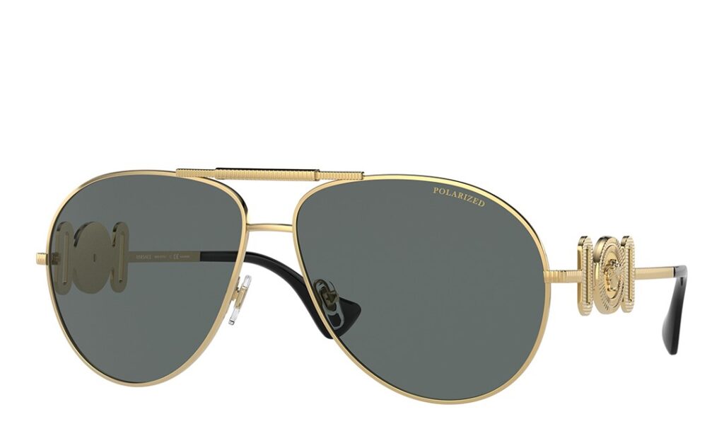 VERSACE
Women's Gold/Polarized Grey Versace Sunglasses 65mm