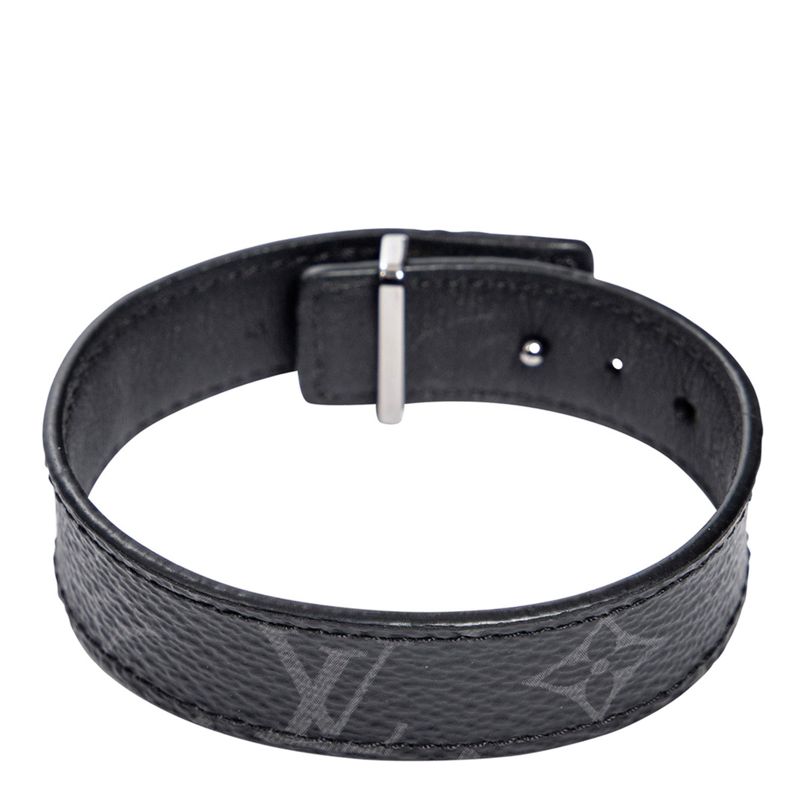 Louis Vuitton Monogram LV Slim Bracelet, Black, 19