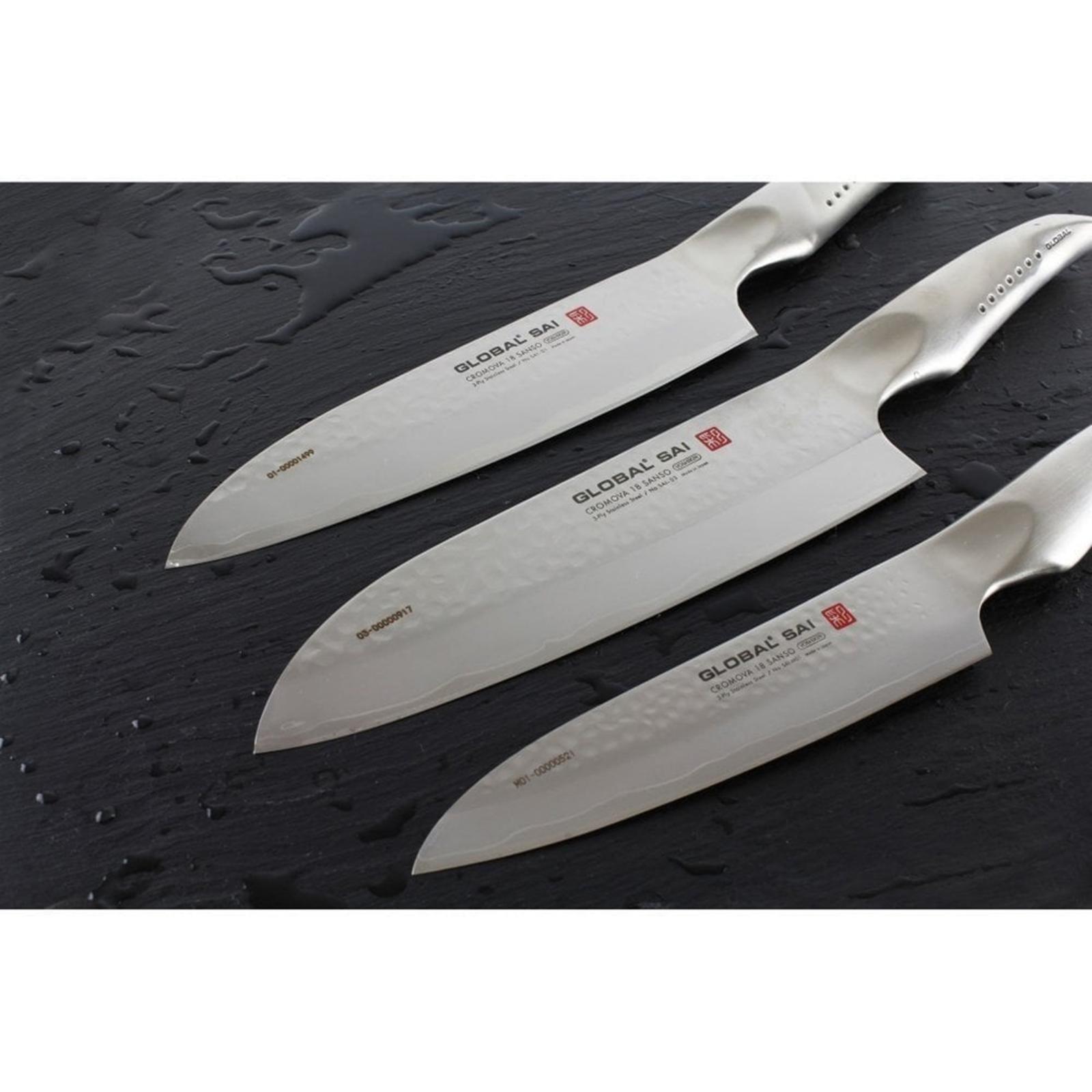 Global SAI-02 Sai Chef's / Carving Knife 8 Hammered Blade