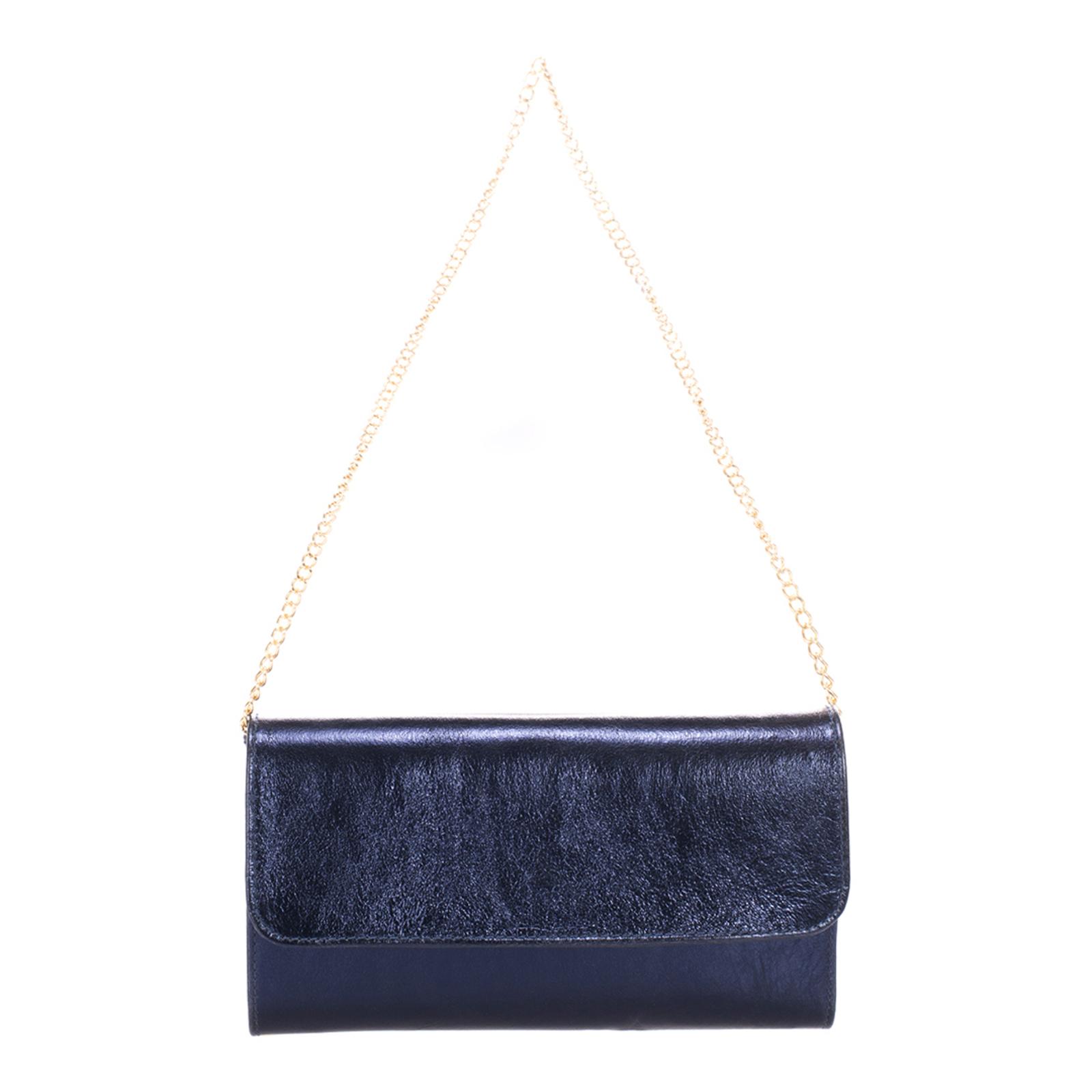 Blue Leather Crossbody/Clutch Bag - BrandAlley