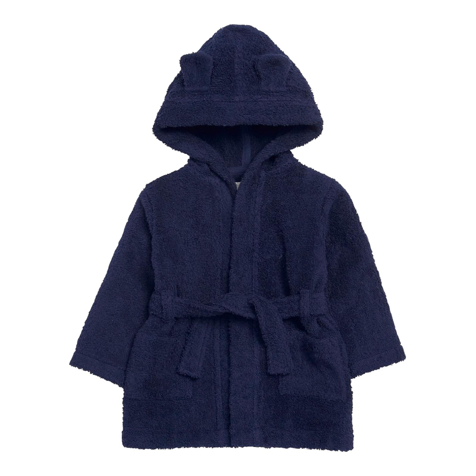 Navy Cotton Dressing Gown - BrandAlley