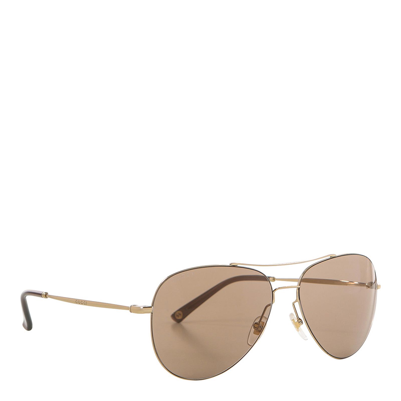 Mens Gold Aviator Gucci Sunglasses 59mm Brandalley