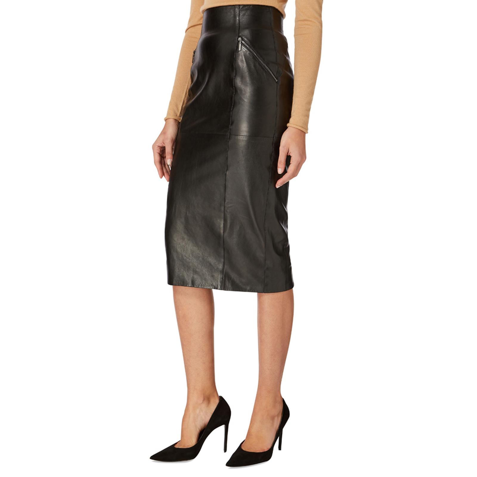 Black Desert Leather Skirt - BrandAlley
