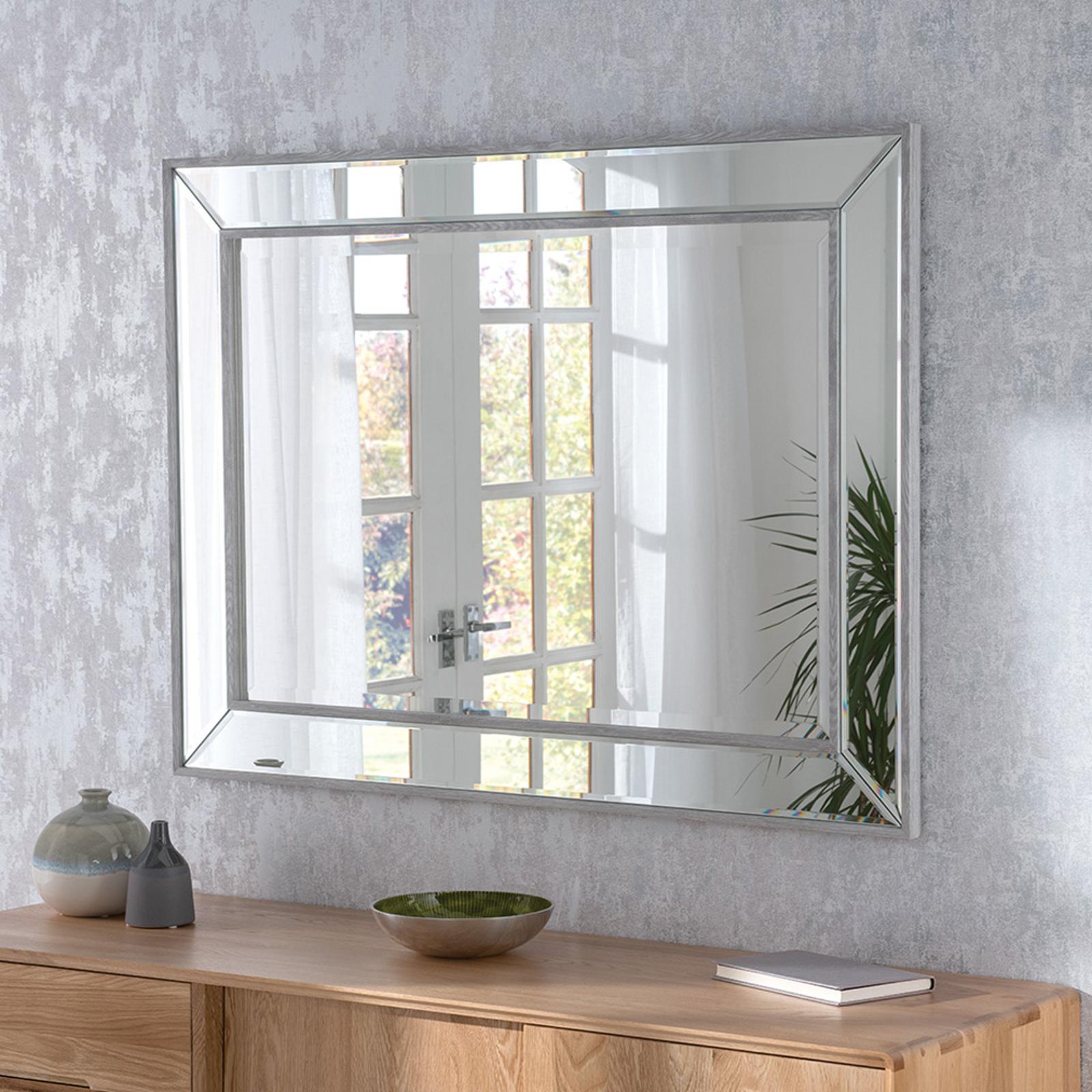 Grey Rectangle Mirror 95x70cm - Brandalley