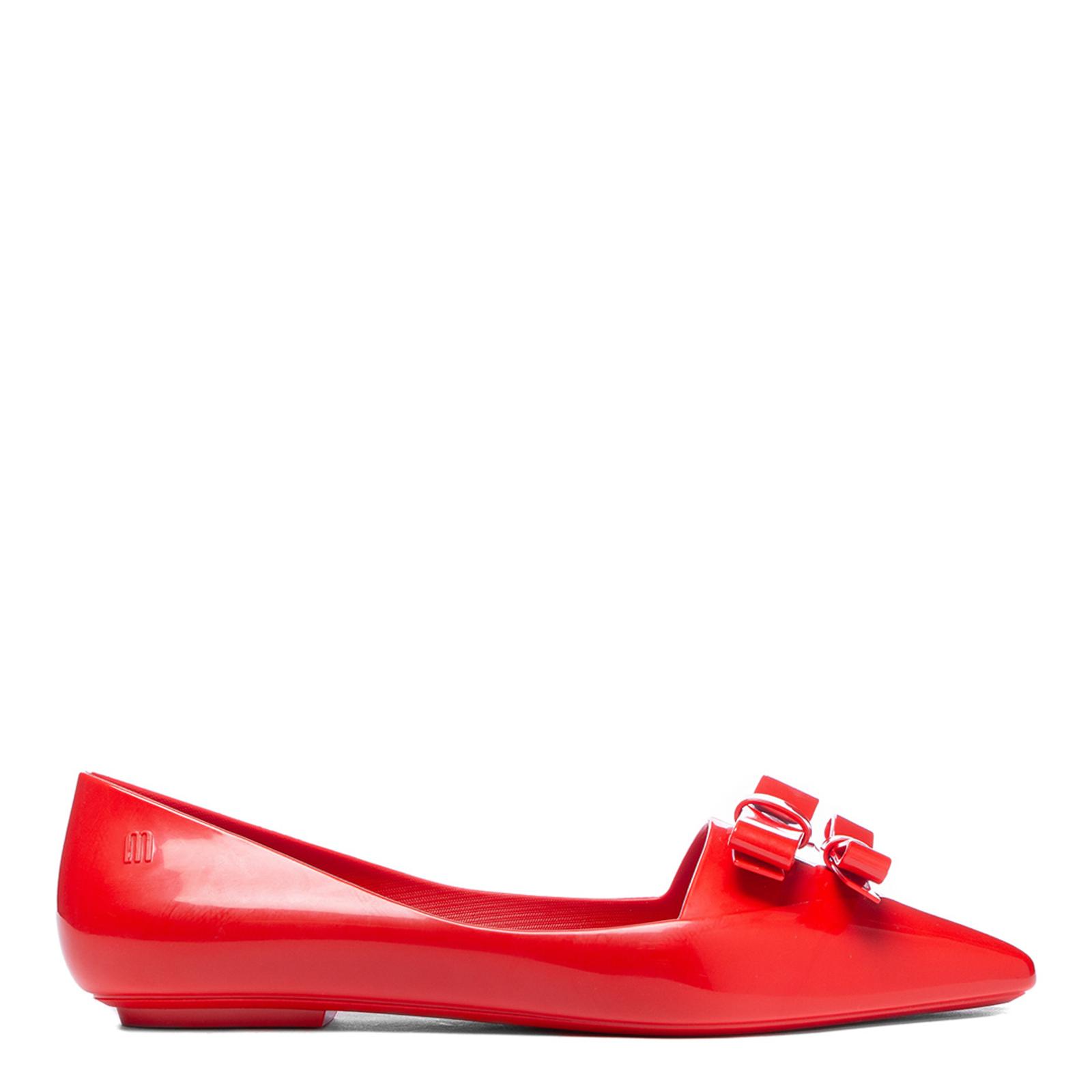 Red Jason WU Pointy Twin Bow Ballet Pumps - BrandAlley