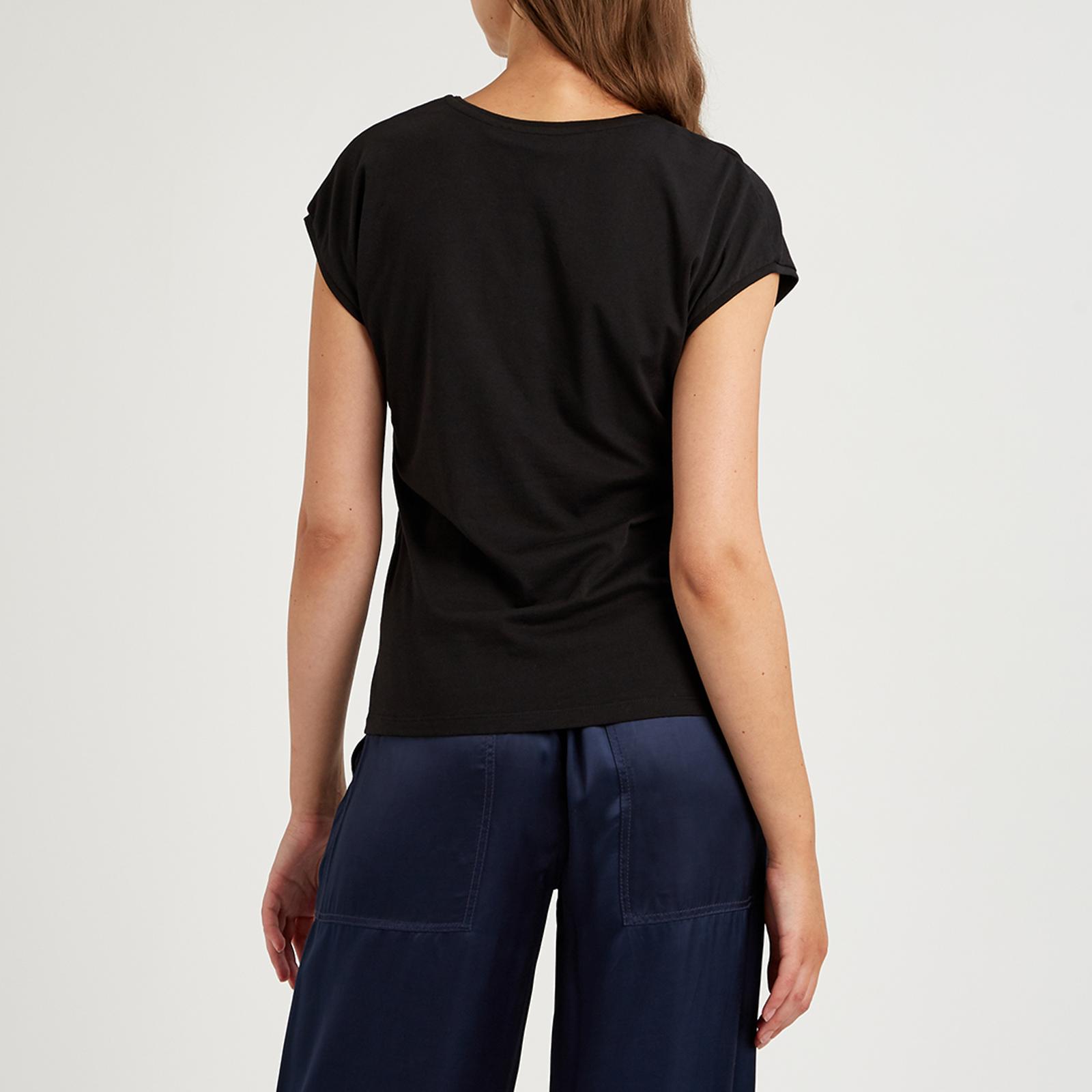 Black Irina Cotton Blend T-Shirt - BrandAlley