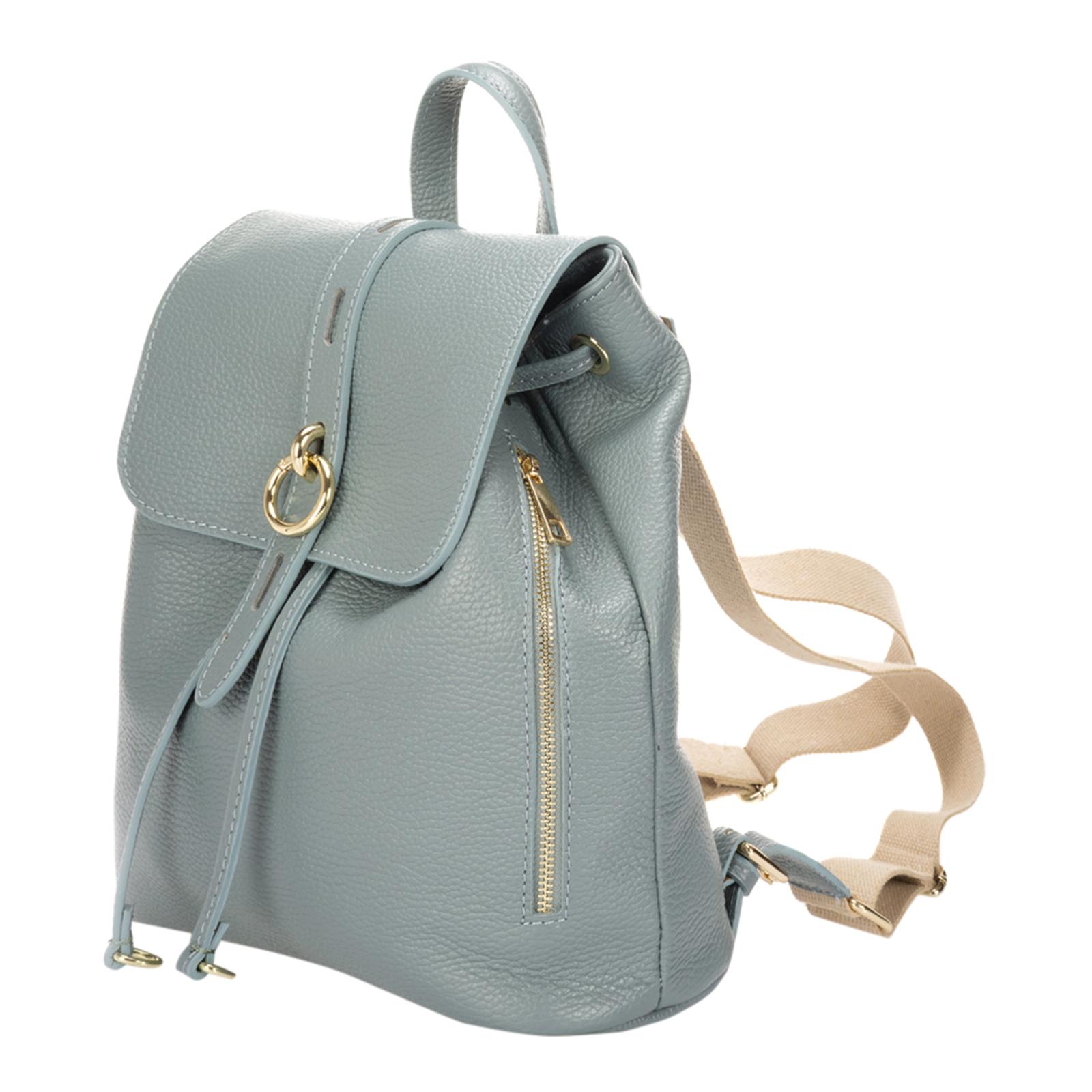 Blue Leather Backpack - BrandAlley