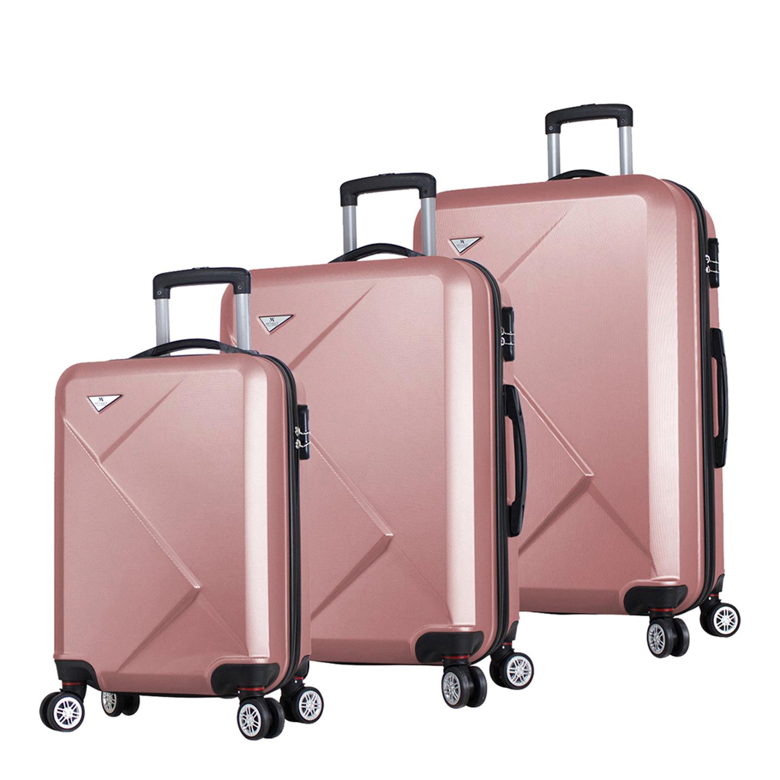 Rose Gold Set Of 3 Diamond Suitcases - BrandAlley