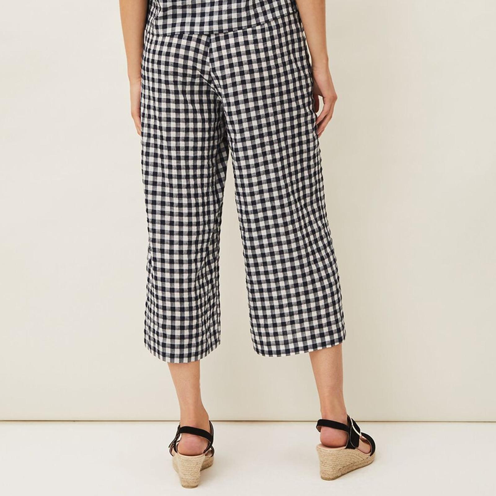 Navy Clea Gingham Culottes - BrandAlley