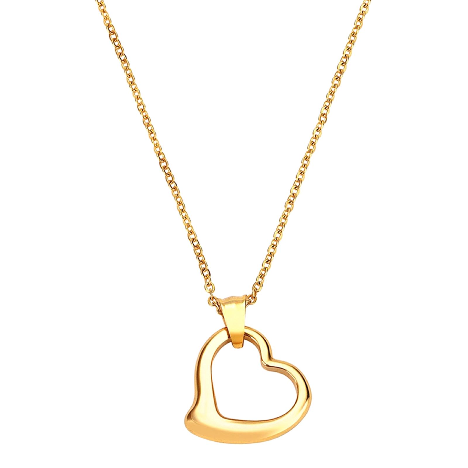 18K Gold Open Heart Iconic Necklace - BrandAlley