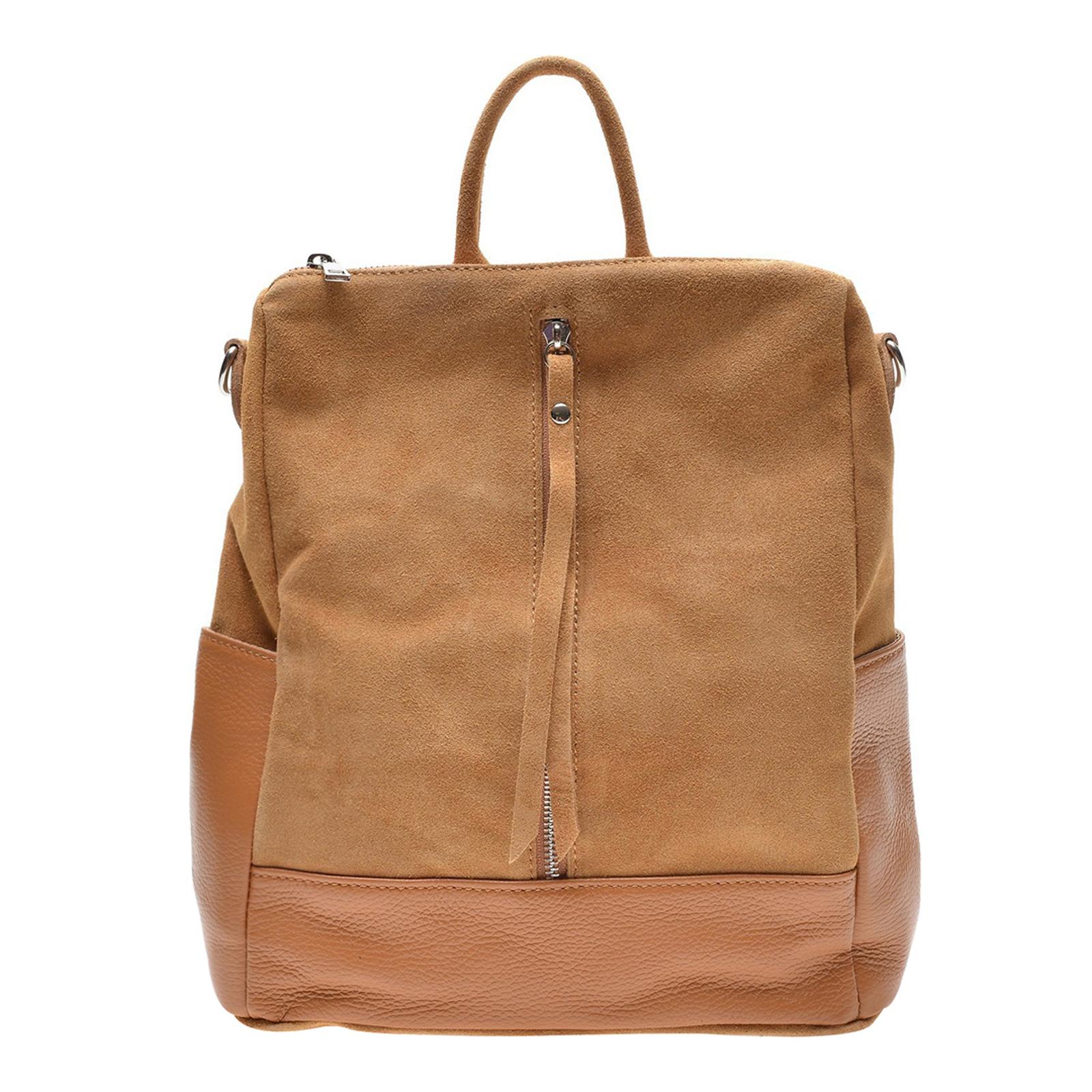 Brown Leather Top Handle Backpack - BrandAlley
